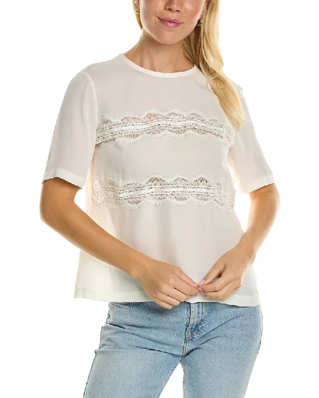 Rebecca Taylor Lace Silk T-Shirt