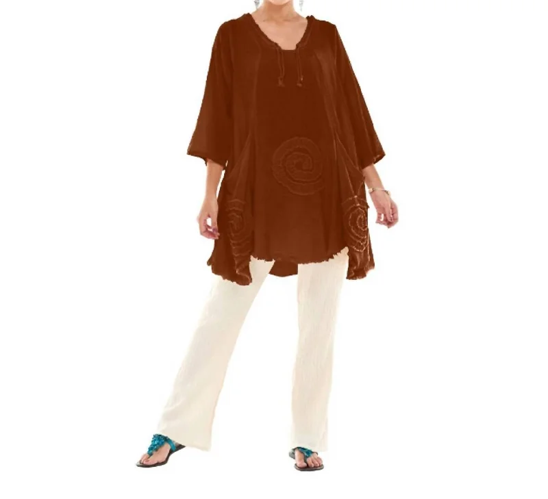 Circle Tunic Top In Cinnamon