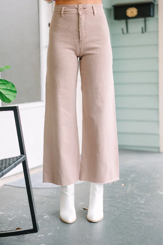 It's All A Dream Mauve Brown Crop Jeans