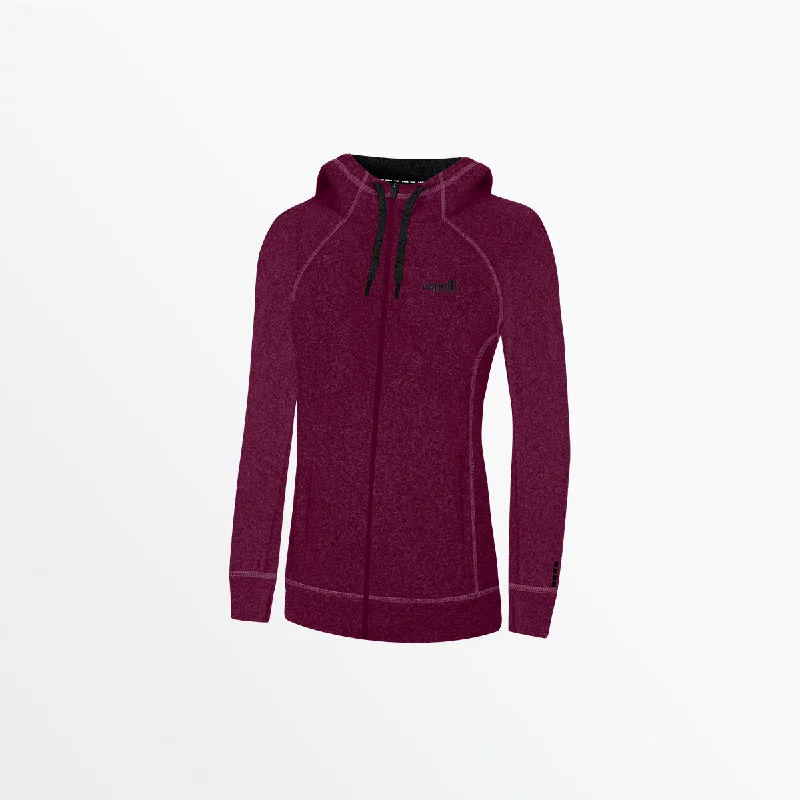 WOMEN'S ESSENTIAL HEATHER ZIP UP HOODIE