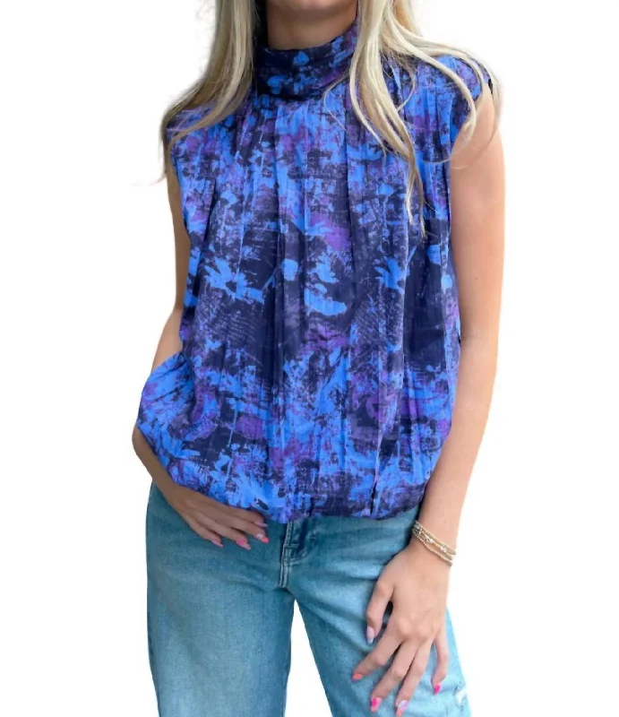 Emily High Neck Top In Midnight