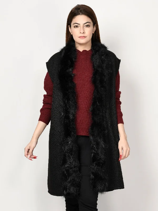 Thick Knit Fur Cardigan