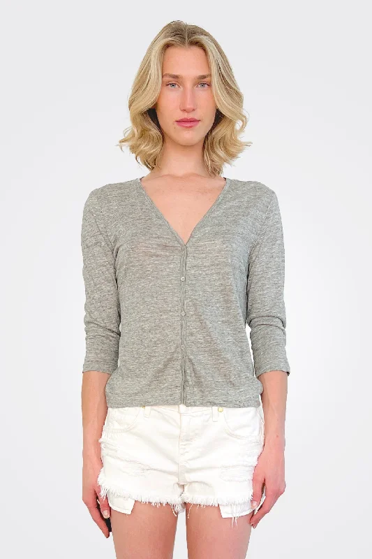 Semi Sheer Cardigan - Heather