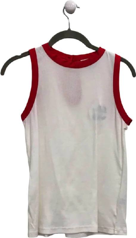 St. Bert's Red/White Sleeveless Top UK S