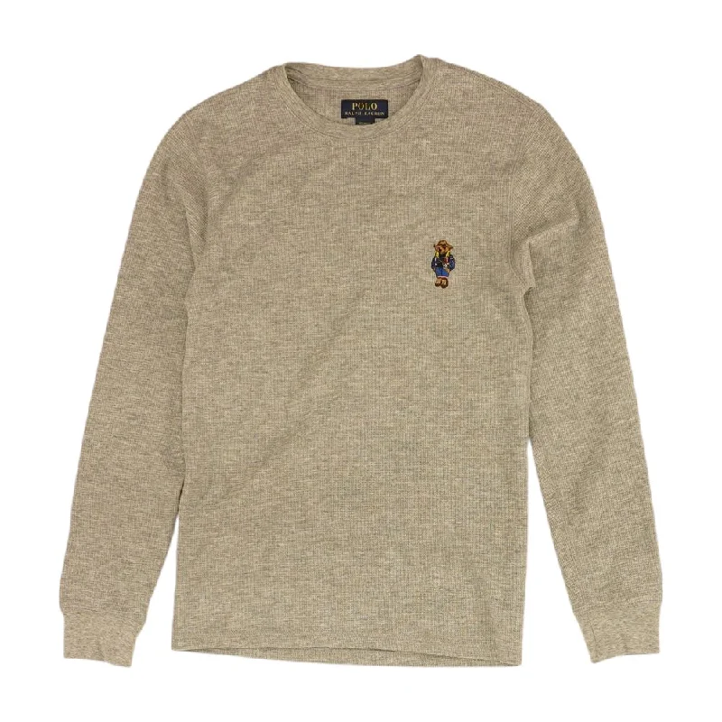 Gray Solid Crewneck Knit Top