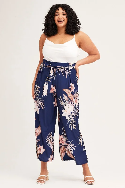 Floral Print Sleeveless Satin Cowl Top Jumpsuit