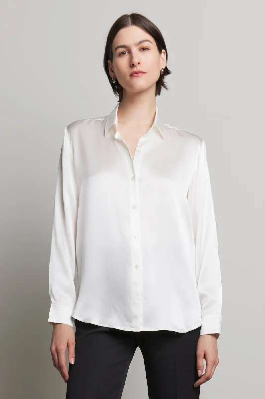 CALABASAS SILK CHARMEUSE BLOUSE