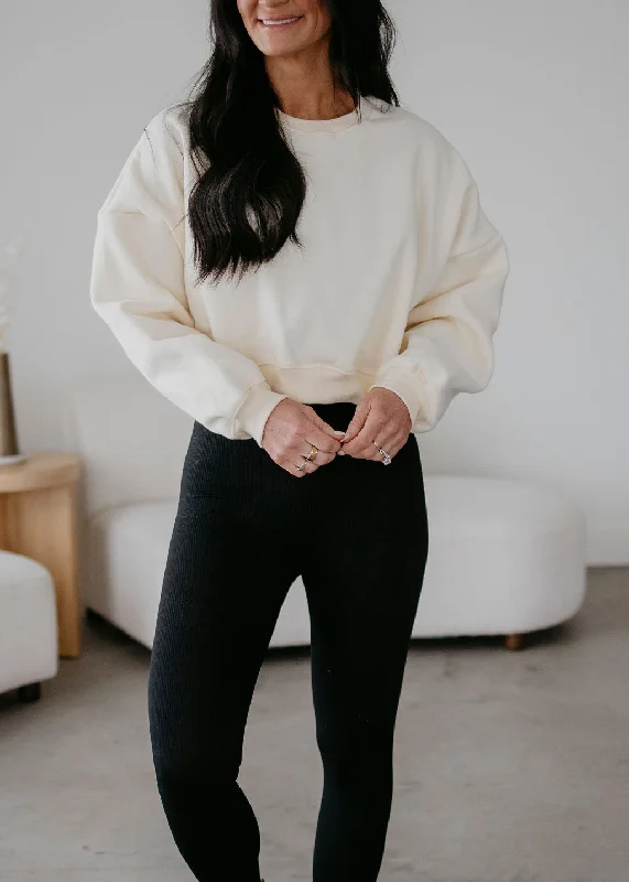 Tiah Cropped Crewneck Sweatshirt