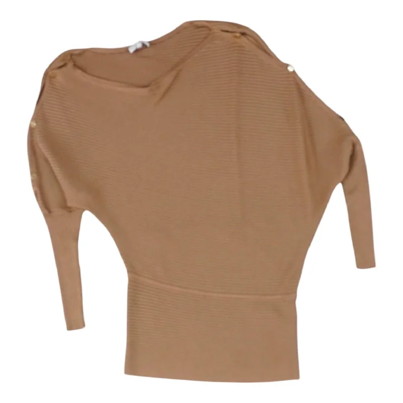 Brown Solid Knit Top