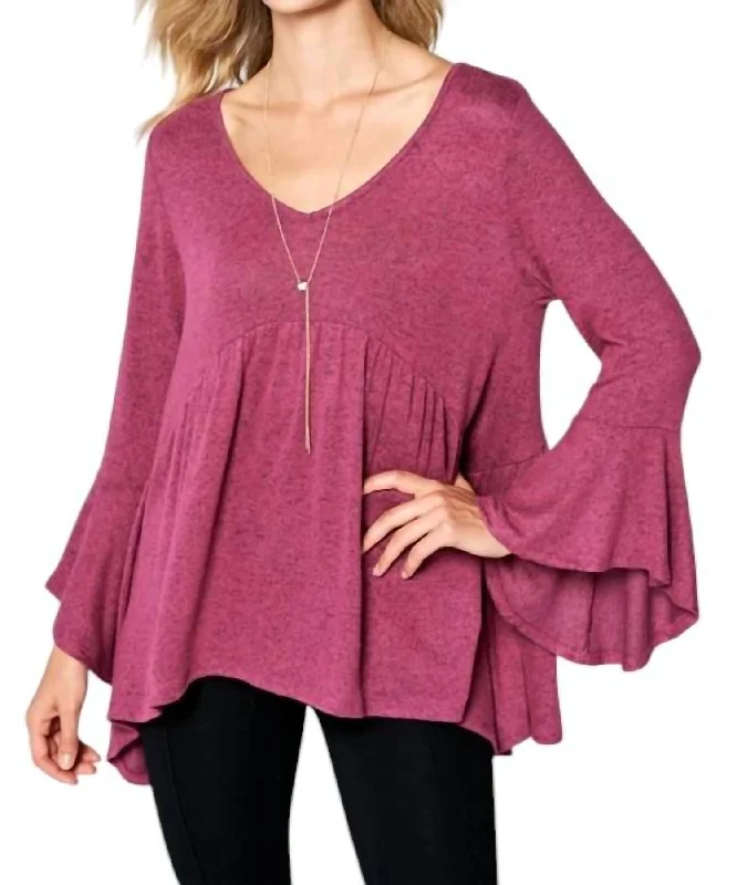 All I Need Hanky Hem Tunic Top In Raspberry