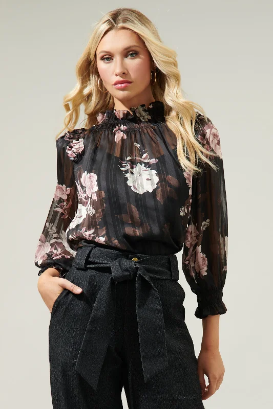 Twilight Floral Robin Ruffle Blouse