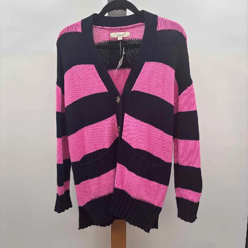 Loft Women's Size S Navy Stripe Cardigan