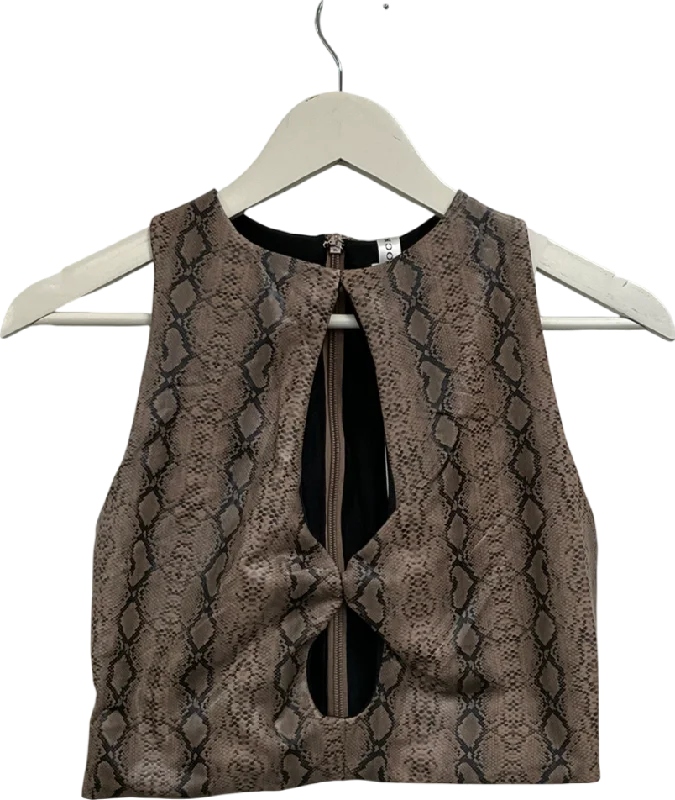 Mistress Rocks Brown Daybreak Snakeprint Sleeveless Top UK M