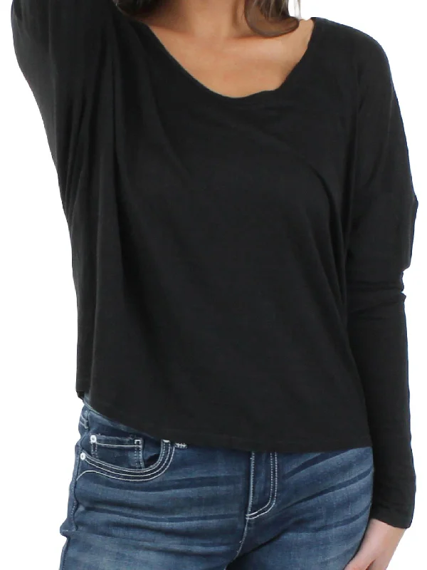 Womens Linen Scoop Neck T-Shirt