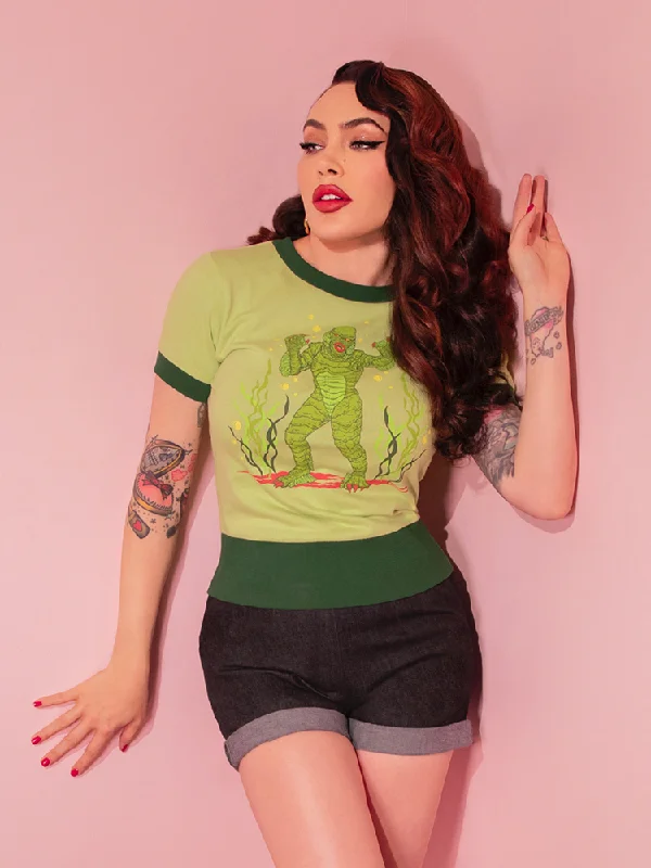 Universal Monsters: Creature from the Black Lagoon Souvenir Knit Top in Monster Green (unisex)