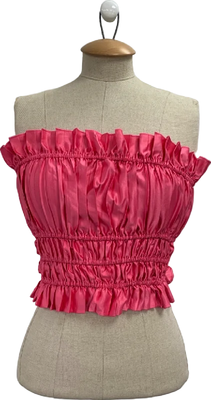 Gini Pink Sleeveless Ruched Top UK 8