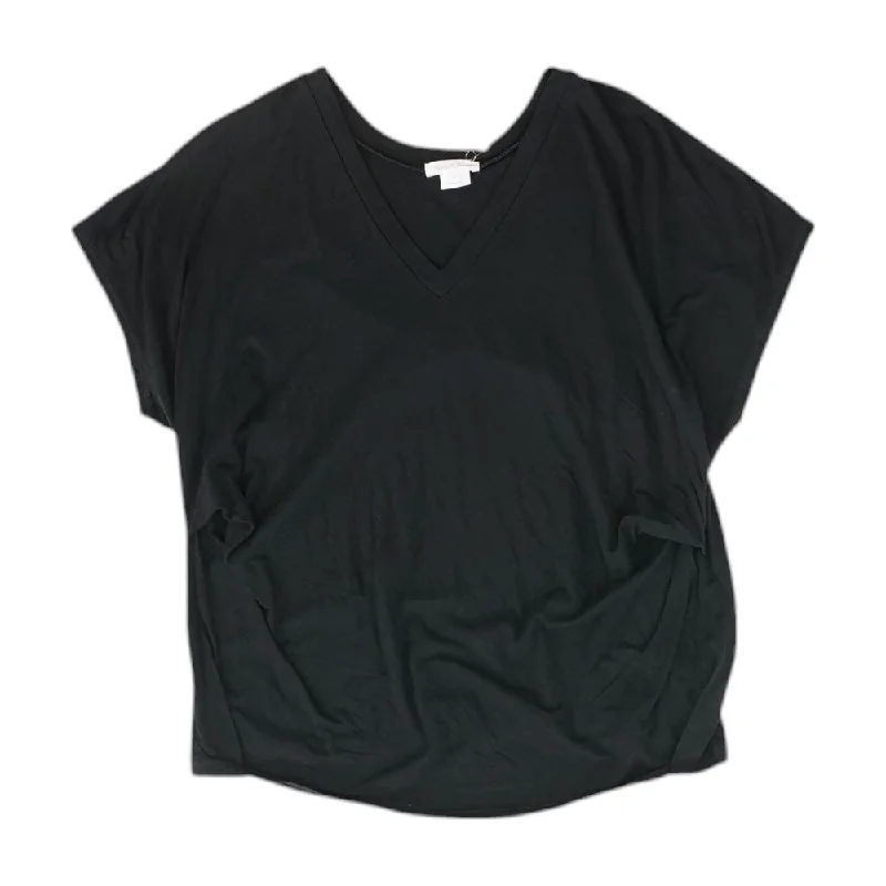 Black Solid Knit Top