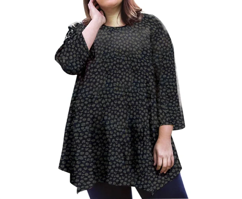 Printed Matsin Tunic - Plus In Brushed Dots