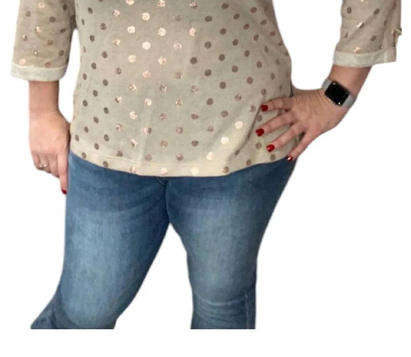 Dot Tunic Top In Rose Gold