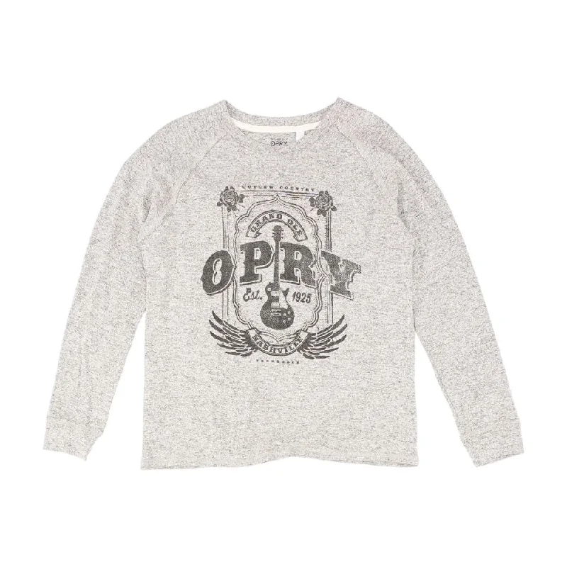 Gray Graphic Crewneck Knit Top