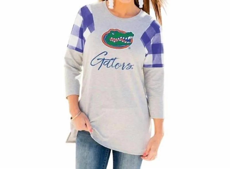 University Of Florida Get In Check Tunic In Grey/purple